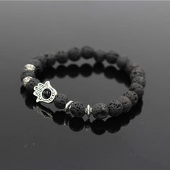Bracelet Prestige Main de Fatma Noir Argent - Talisman Luxe
