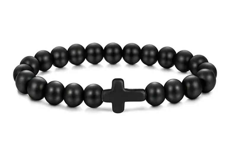 Bracelet Prestige Croix Noire Classique - Bijoux Spirituel FRANCE
