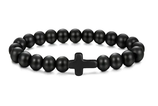 Bracelet Prestige Croix Noire Classique - Bijoux Spirituel FRANCE