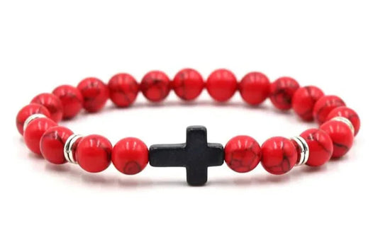 Bracelet Prestige Croix Rouge Passion -Bijoux Spirituel FRANCE