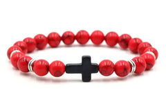 Bracelet Prestige Croix Rouge Passion -Bijoux Spirituel FRANCE
