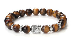 Bracelet Bouddha MARRON / ARGENT Bijoux Spirituel Luxe FRANCE