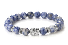 Bracelet Bouddha VIOLET / ARGENT Bijoux  Spirituel Luxe FRANCE