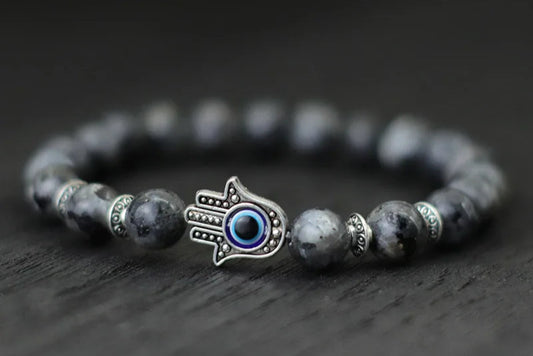Bracelet Main de Fatma GRIS / ARGENT Amulette Protection Luxe FRANCE