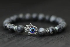 Bracelet Main de Fatma GRIS / ARGENT Amulette Protection Luxe FRANCE