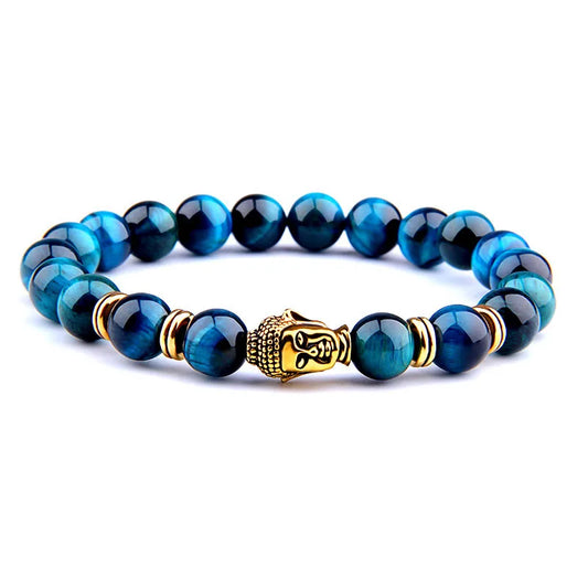 BRACELET PERLE BOUHHA BLEU ET OR