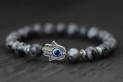 Bracelet Main de Fatma GRIS / ARGENT Amulette Protection Luxe FRANCE